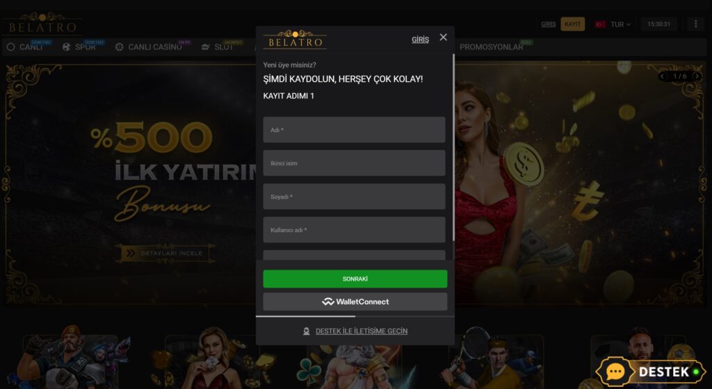 belatrocasino üyelik